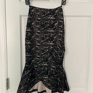 Long lace black skirt